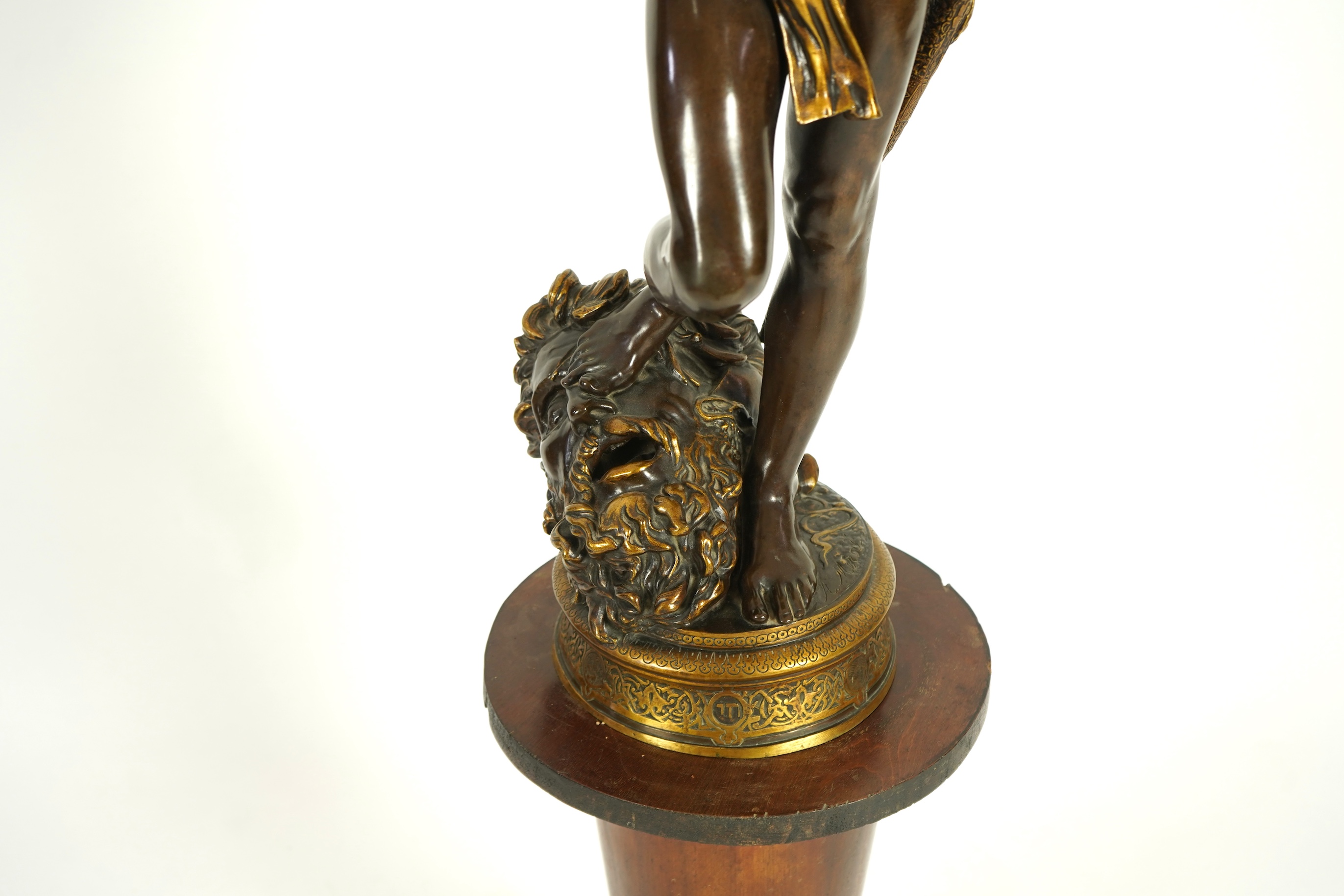 Marius-Jean-Antonin Mercie (1795-1875), A large bronze figure 'David vainqueur de Goliath'